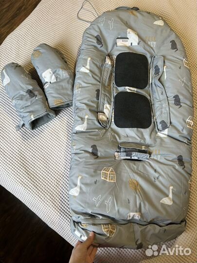 Зимний конверт и варежки leokid