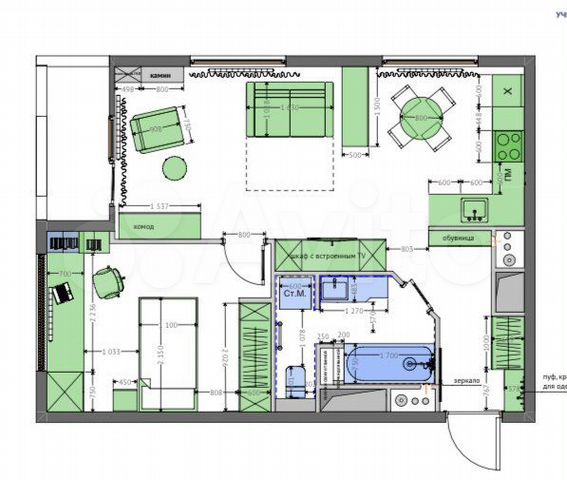 2-к. квартира, 52 м², 21/24 эт.