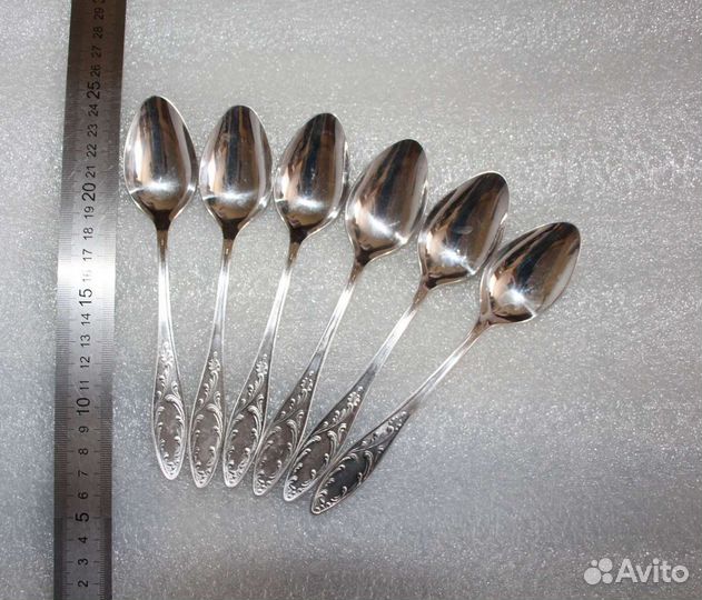 Набор десертных ложек. ссср. Мельхиор + серебрение