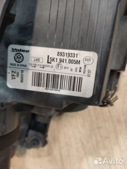 Фара галоген пара Volkswagen Golf 6, 2010г