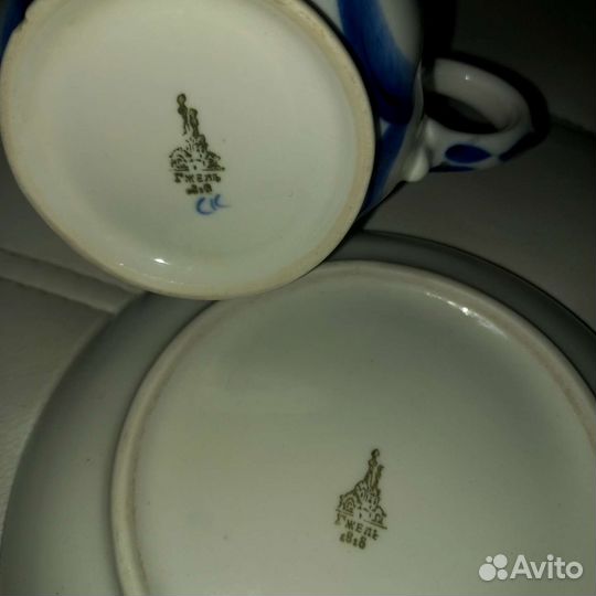 Чашка с блюдцем Гжель