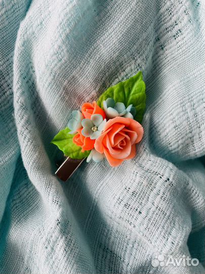 Заколка для волос ручная работа «Цветы»