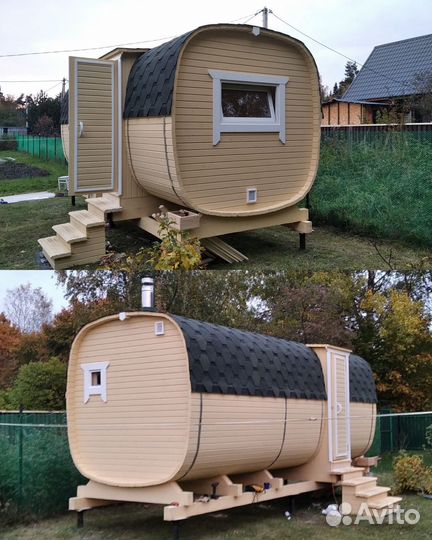 Баня Бочка Квадро под ключ