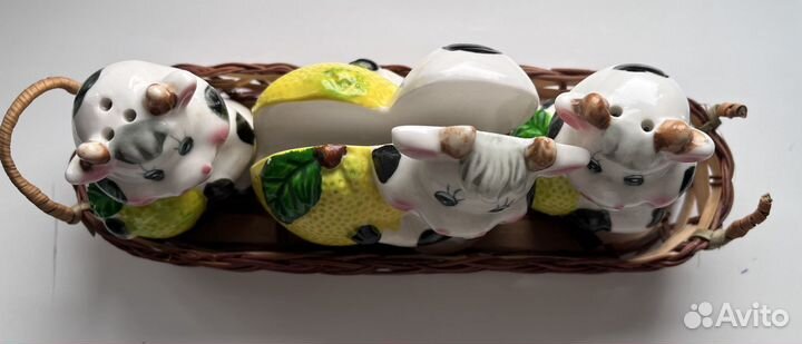Керамические коровки (соль, перец, салфетки)