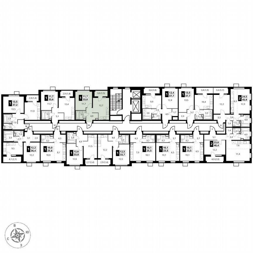 1-к. квартира, 33,8 м², 16/17 эт.