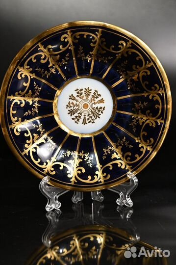 Чайная пара кобальт/ золото. Старый Париж. Франция