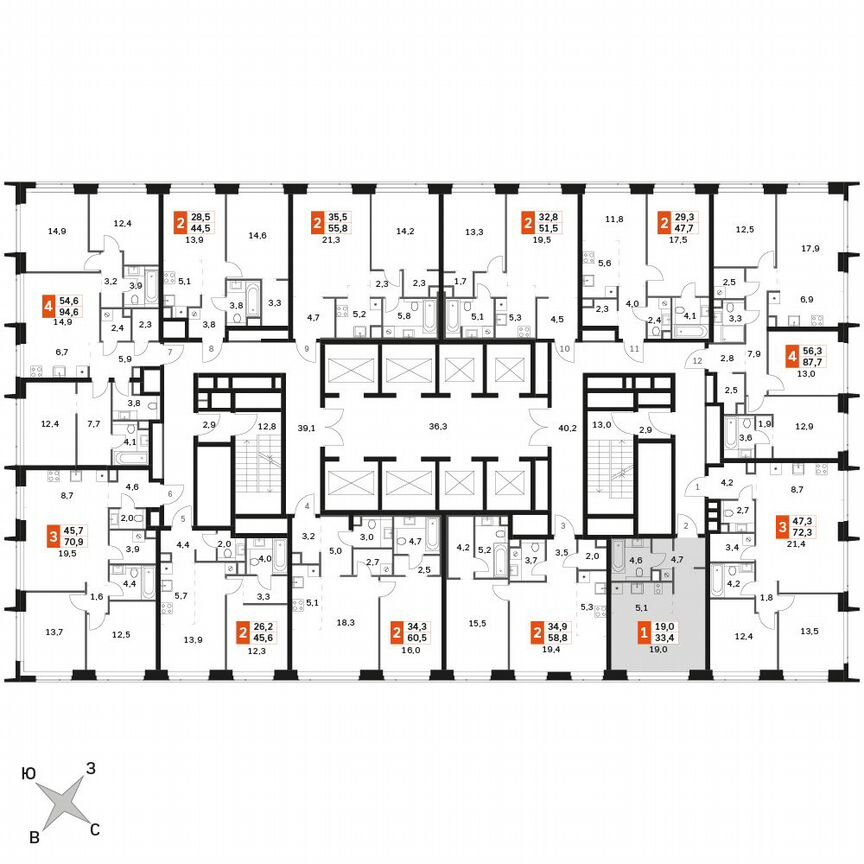 Квартира-студия, 33,4 м², 53/53 эт.