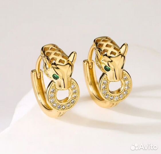 Комплект bvlgari пантера (серьги+кольцо) булгари