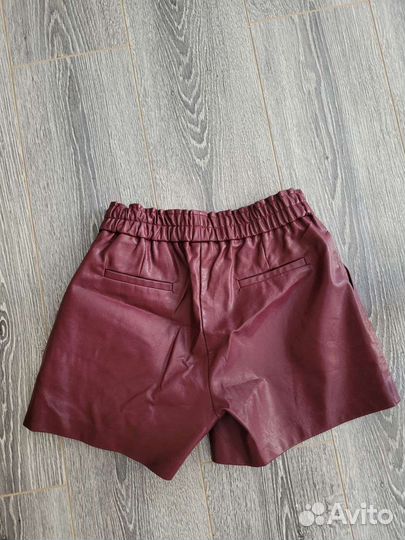 Шорты экокожа марсала 40-42