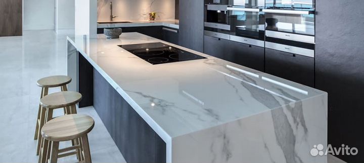 Столешницы из камня (кварц, акрил) на кухню / ванн