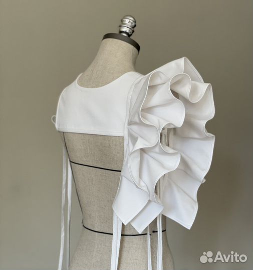 Манишка с воланами / Съемный воротник (белый)