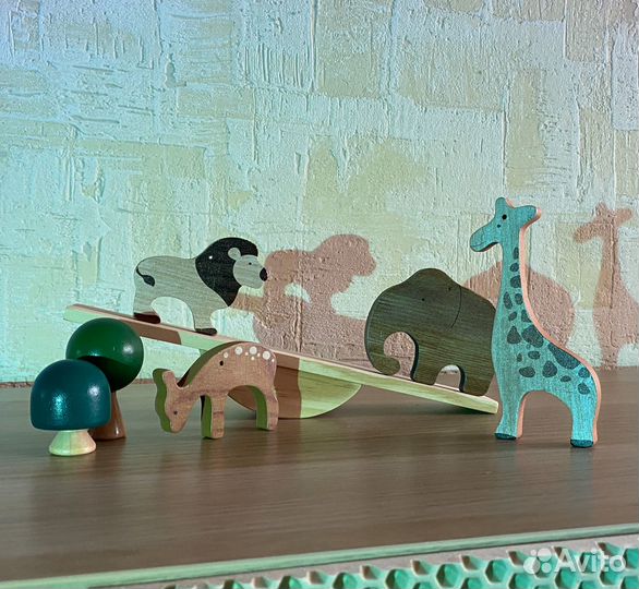 Развивающие игрушки деревянный животное балансир