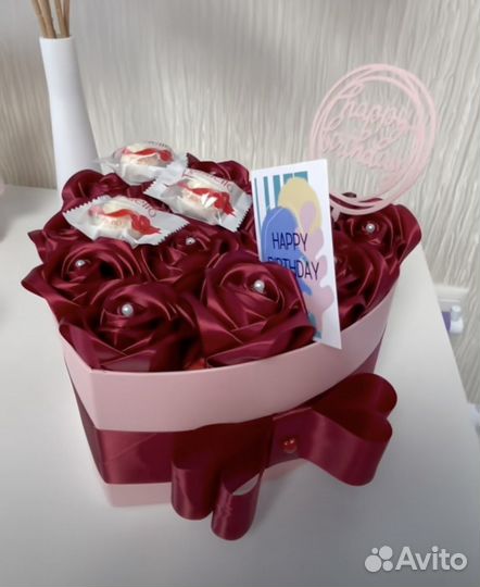 Букет съедобный,из лент, цифра для дня рождения