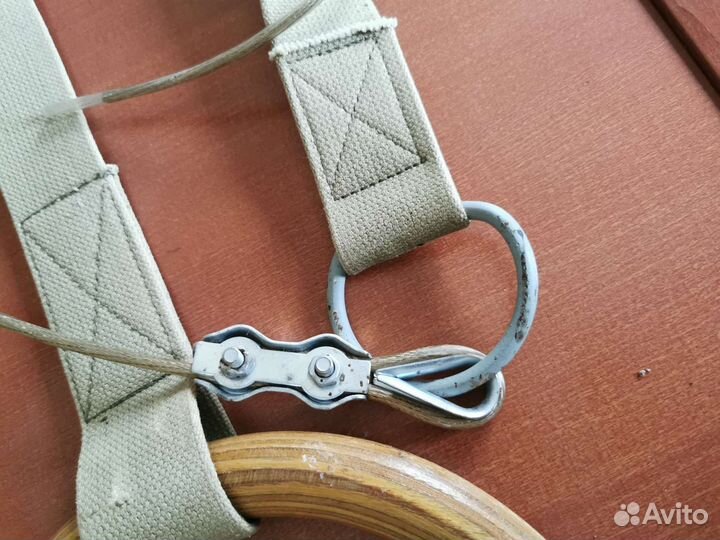 Кольца гимнастические деревянные с тросом