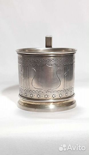 Подстаканник 1885 года с Пословицей Серебро84