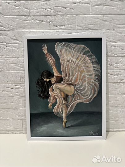 Картина маслом на оргалите Балерина в танце 30/40