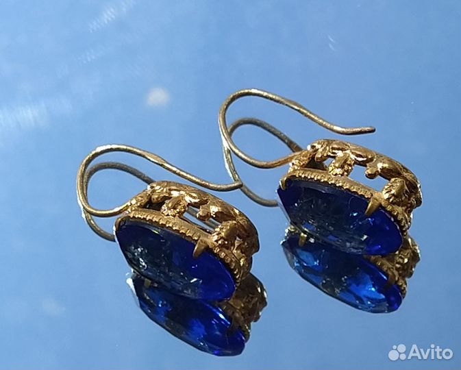 Серьги Леденцы СССР позолота клеймо мкп 60-е годы