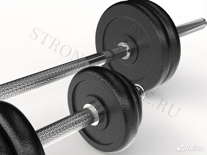 Набор гантелей и штанга Unixfit в кейсе 50kg