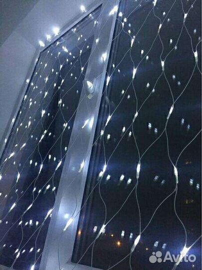 Гирлянда сетка 1,8х1,8м/200 диодов, белая