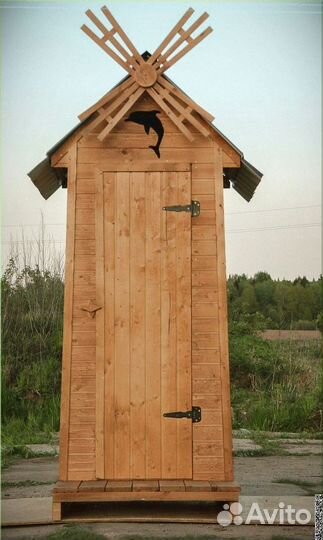 Дачный туалет деревянный прямоугольник GZW