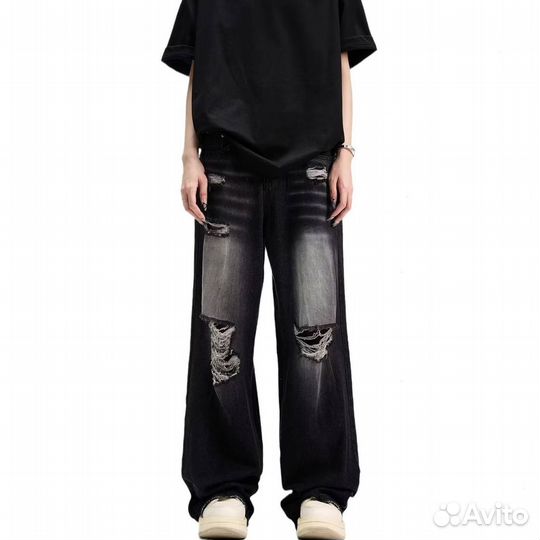 Джинсы Distressed Balenciaga Type Широкие