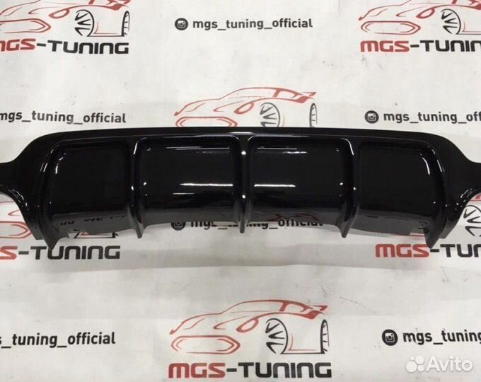 Диффузор BMW 4 F32 M-Performance 2x2 черный глянец