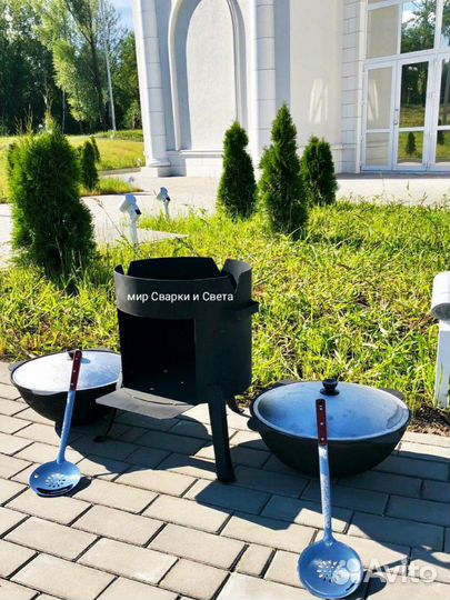 Казан чугунный с печкой