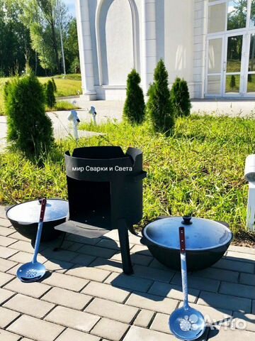 Казан чугунный с печкой