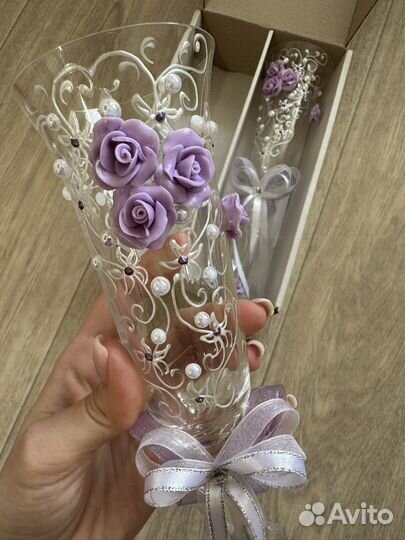 Свадебные бокалы фужеры ручной работы