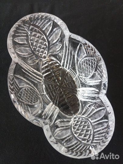 Хрустальный салатник-ладья