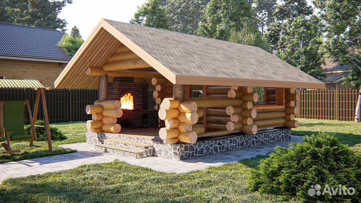 Беседка 5 на 3 из сосны kelo