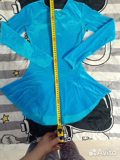 Платье бархатные со стразами для фигурного катания