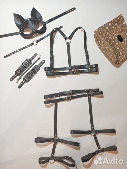 Кожаная портупея, гартеры, натуральная кожа