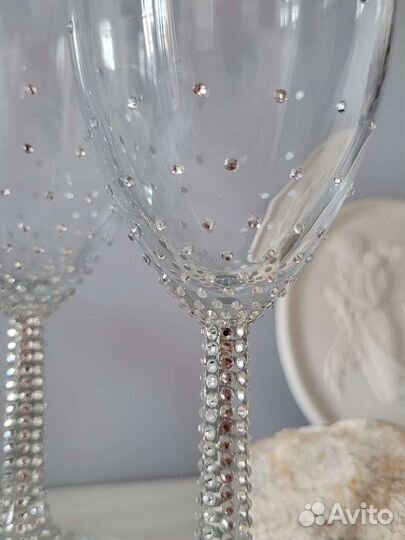 Свадебные бокалы ручной работы