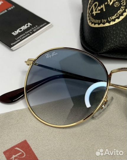 Очки ray ban round metal голубой