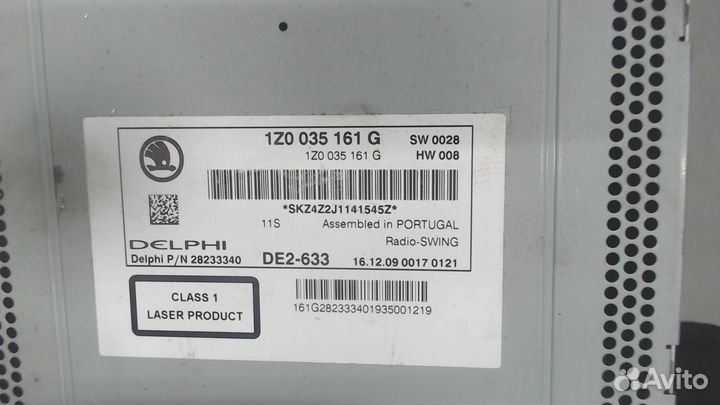 Магнитола Skoda Yeti, 2010