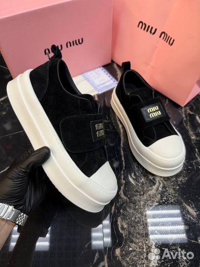 Кеды весенние на липучке MIU MIU 