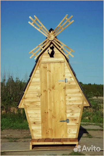 Дачный туалет деревянный прямоугольник цищ 455