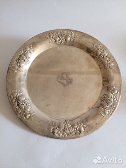 Тарелка антикварная с серебрением