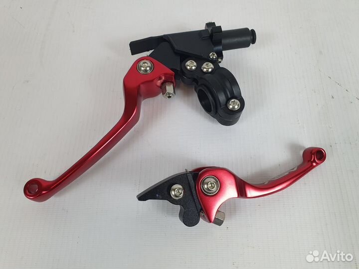 Рычаг сцепления+тормоза c кронштейном CNC красные