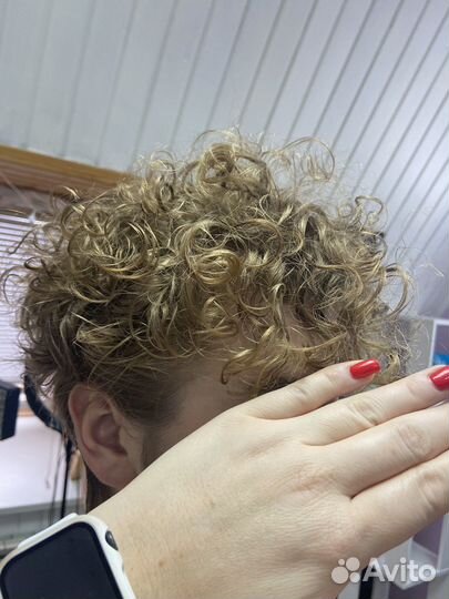Химическая завивка волос прикорневой объём