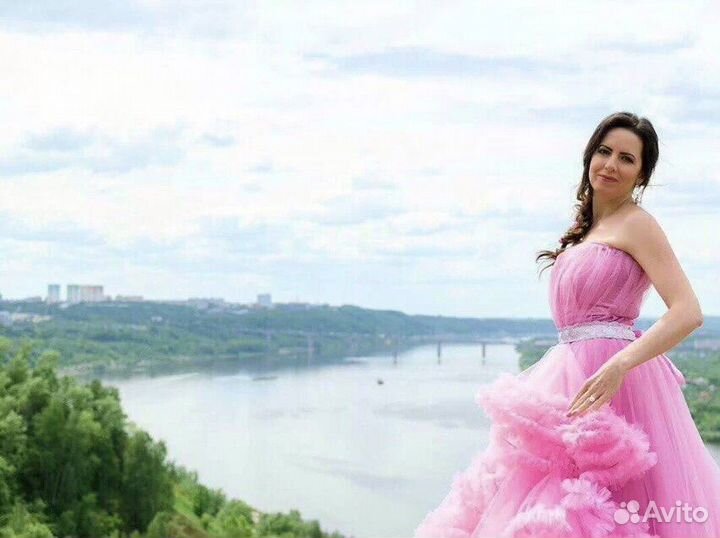 Платье облако женское розовое