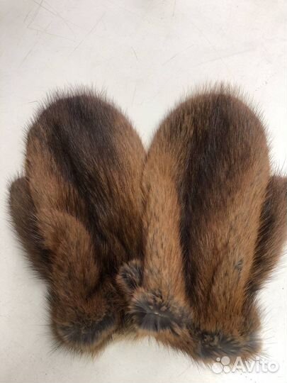 Варежки из меха ондатры