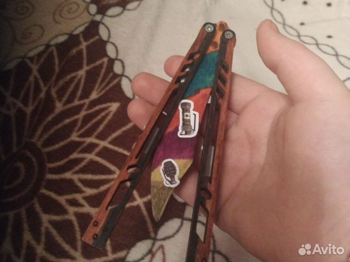 Деревянный нож бабочка