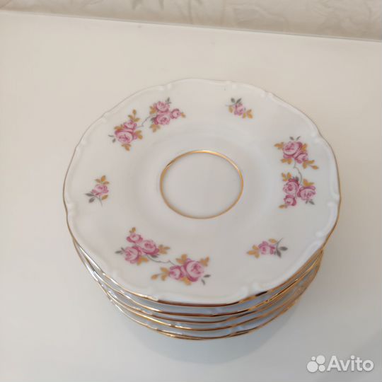 Фарфоровые блюдца Чехия винтаж