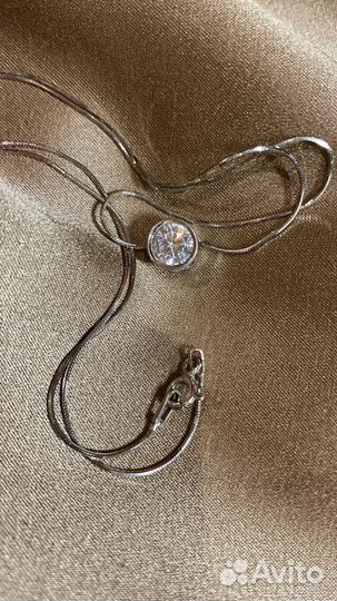 Серебряное украшение цепь с кулоном