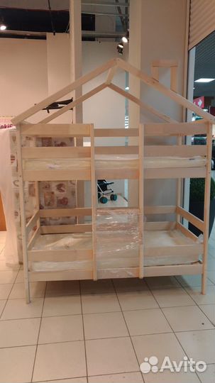 Детская кровать двухъярусная береза