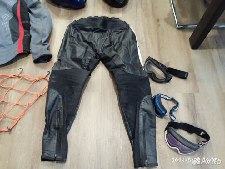 Мото штаны кожаные