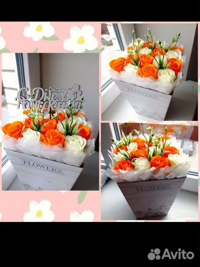 Букет из мыльных роз