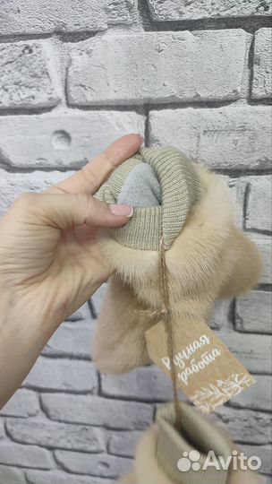 Варежки норковые Ручная работа
